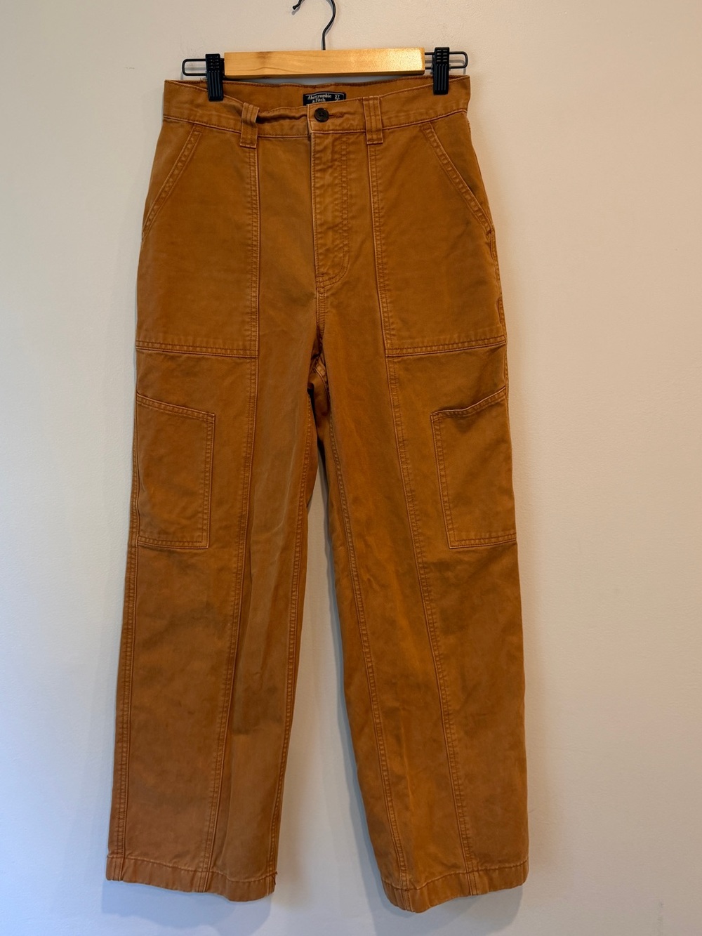 Abercrombie & Fitch High Rise Cargo Pants Wide Leg Rust Womens 27